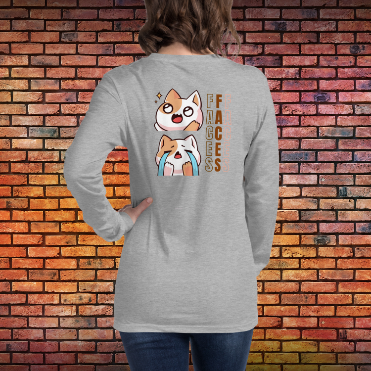 Women's Kawaii Cat Long Sleeve Tee