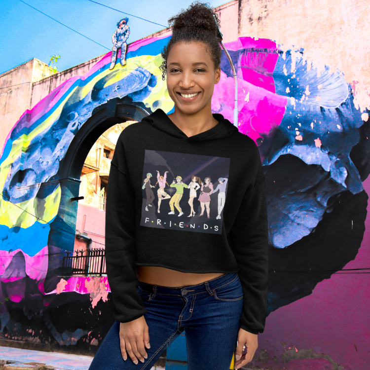 Anime Friends Crop Hoodie