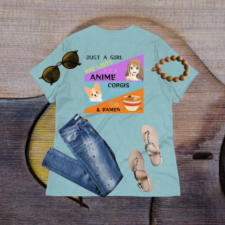 Women's Anime, Corgis and Ramen T-Shirt