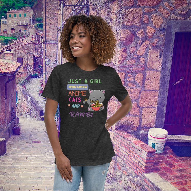 Women's Anime, cats and Ramen T-Shirt