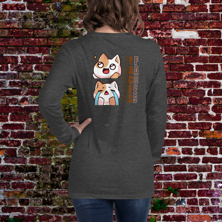 Women's Kawaii Cat Long Sleeve Tee