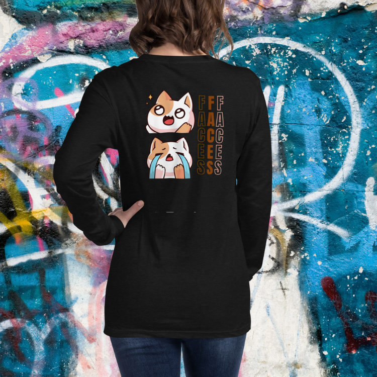 Women's Kawaii Cat Long Sleeve Tee