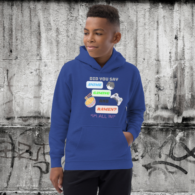 Kids Anime, Gaming and Ramen Hoodie