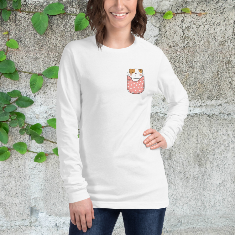 Women's Kawaii Cat Long Sleeve Tee