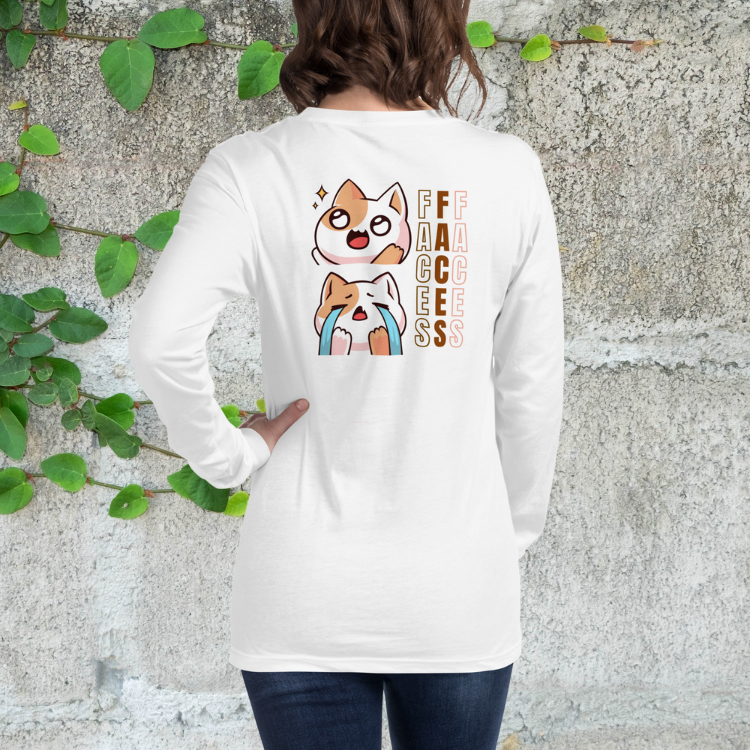 Women's Kawaii Cat Long Sleeve Tee