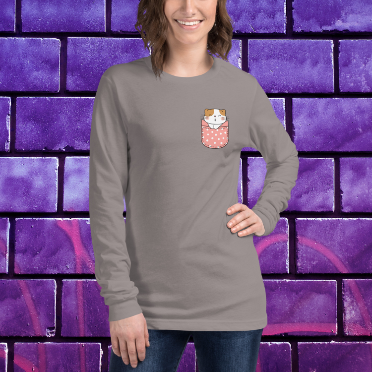 Women's Kawaii Cat Long Sleeve Tee