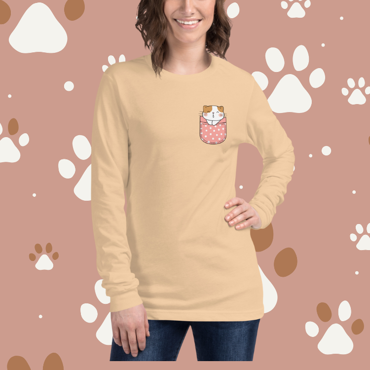 Women's Kawaii Cat Long Sleeve Tee