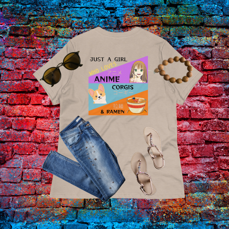 Women's Anime, Corgis and Ramen T-Shirt