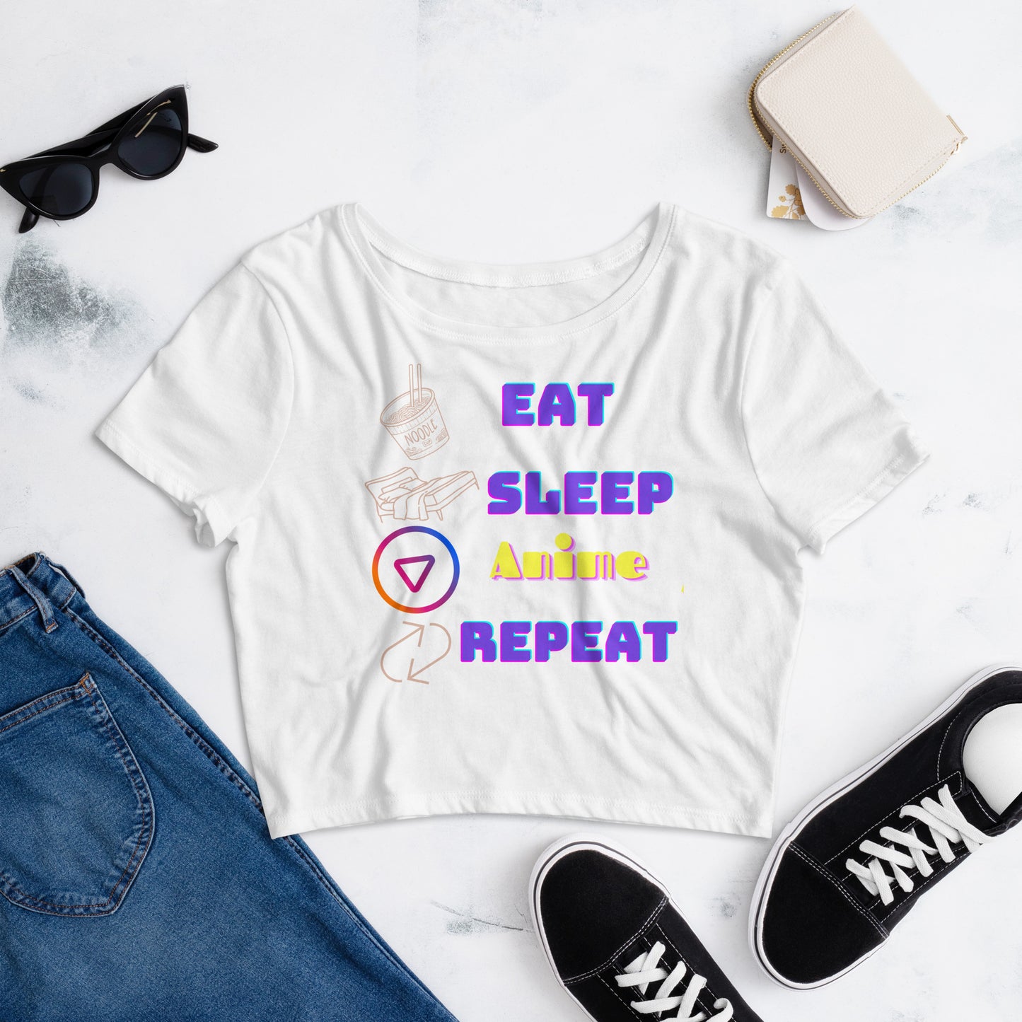 Women’s Anime Meme Crop Tee